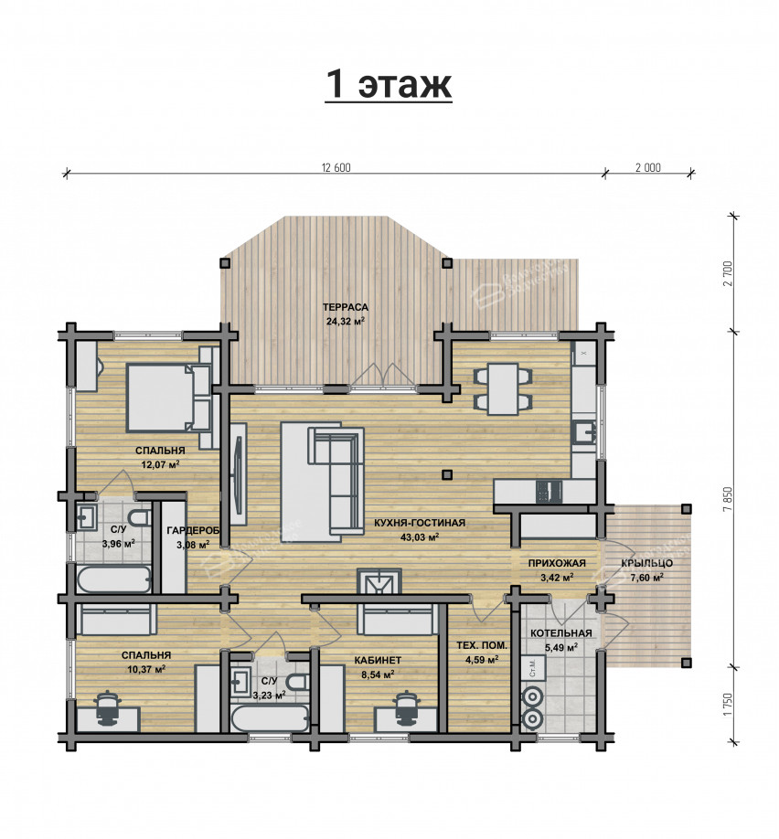 Дом из клееного бруса VZ-479